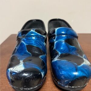 Dansko Blue and Black Women's Clogs